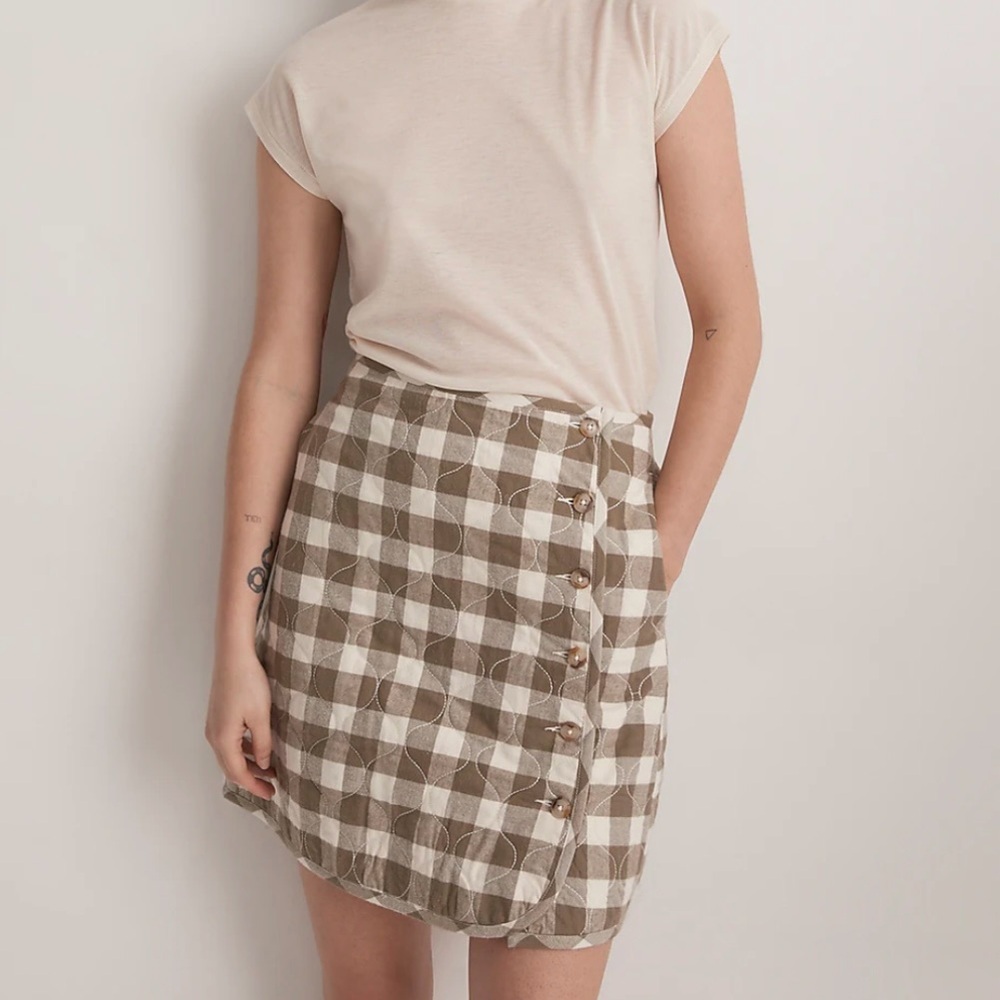 NWT Madewell Quilted Flannel Mini Skirt